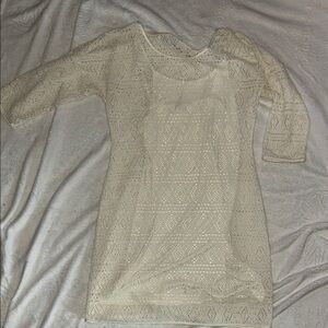 Express Cream Lace Mini Dress